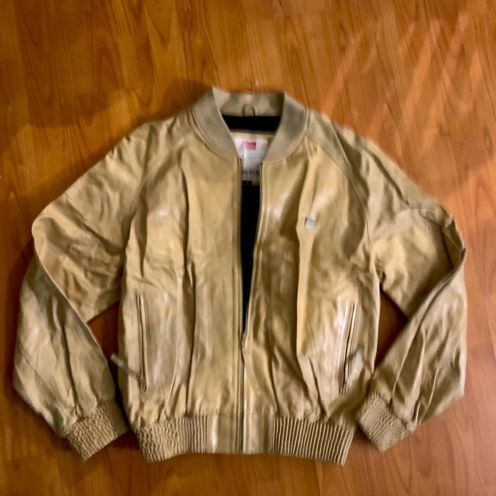 Marc Ecko Leather perforated bomber